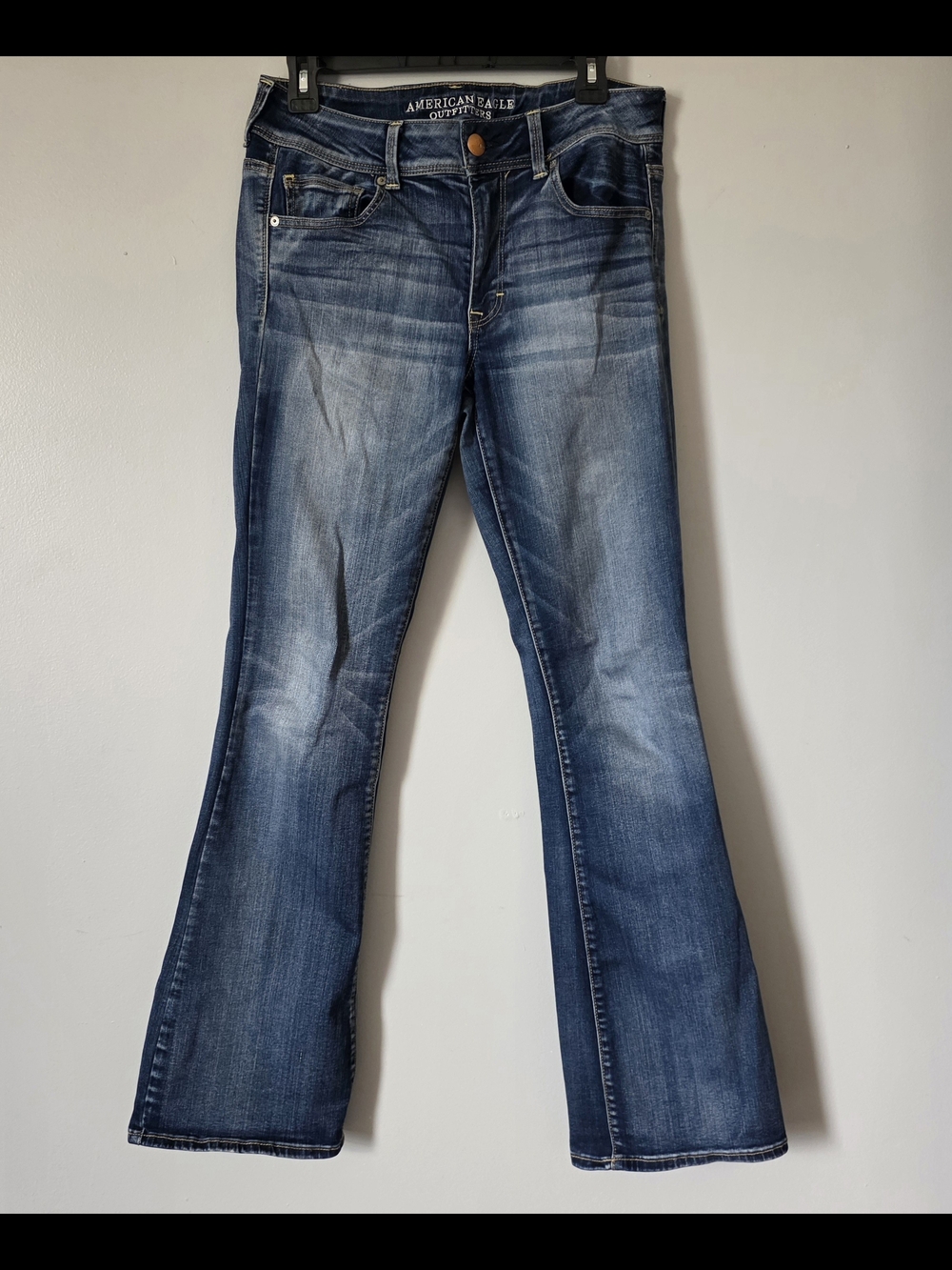 American Eagle Women's Bootcut Flare Super Stretch 12 Long Jeans - Blue - Picture 1 of 8